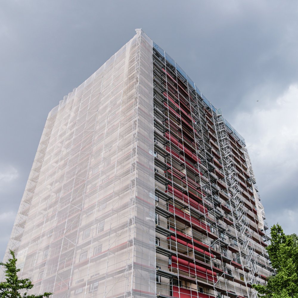 Excite Werbeagentur Geruestbau Wolf Hochhaus eingeruestet