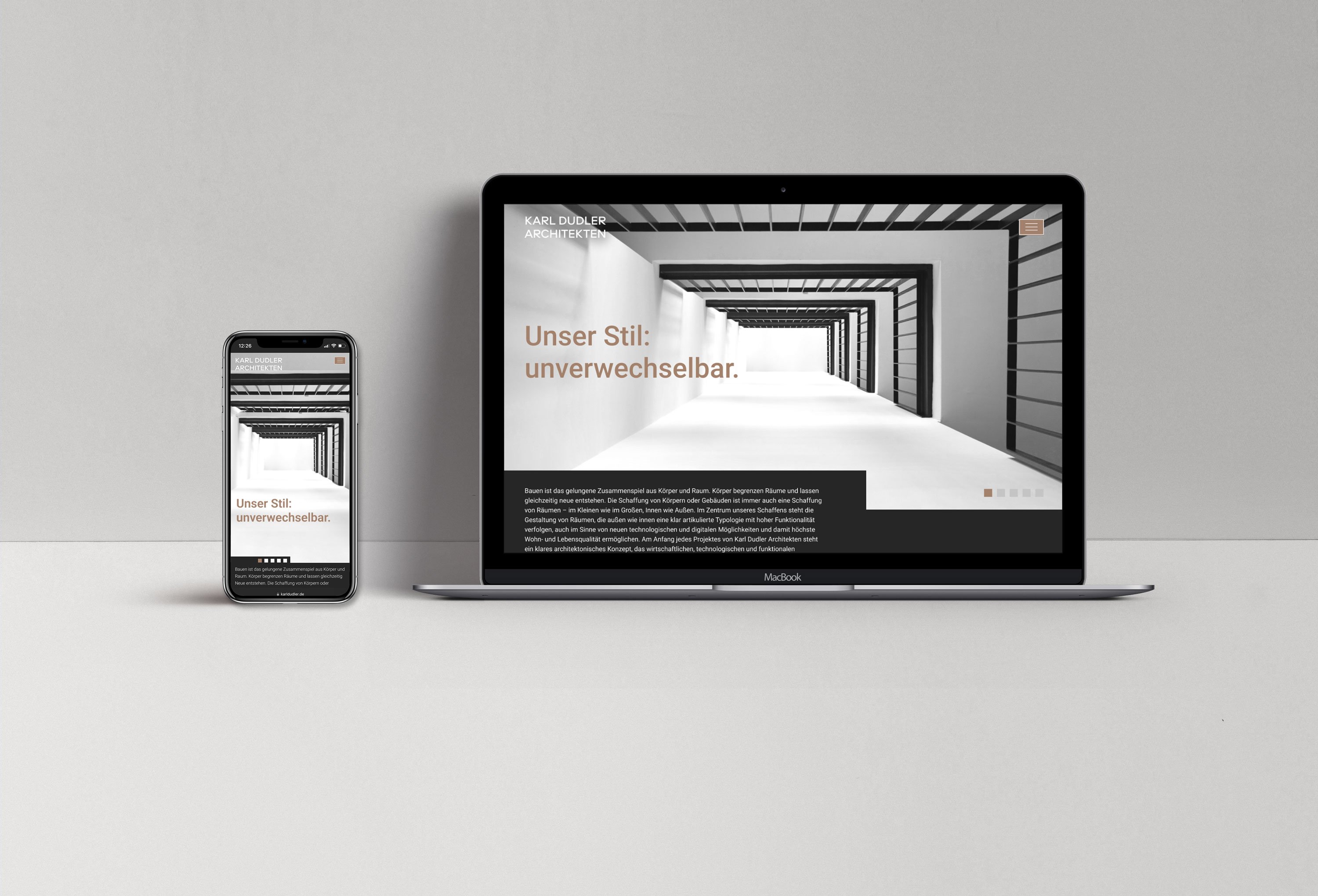 Excite Werbeagentur Karl Dudler Architekten Homepage Komputer und Smartphone