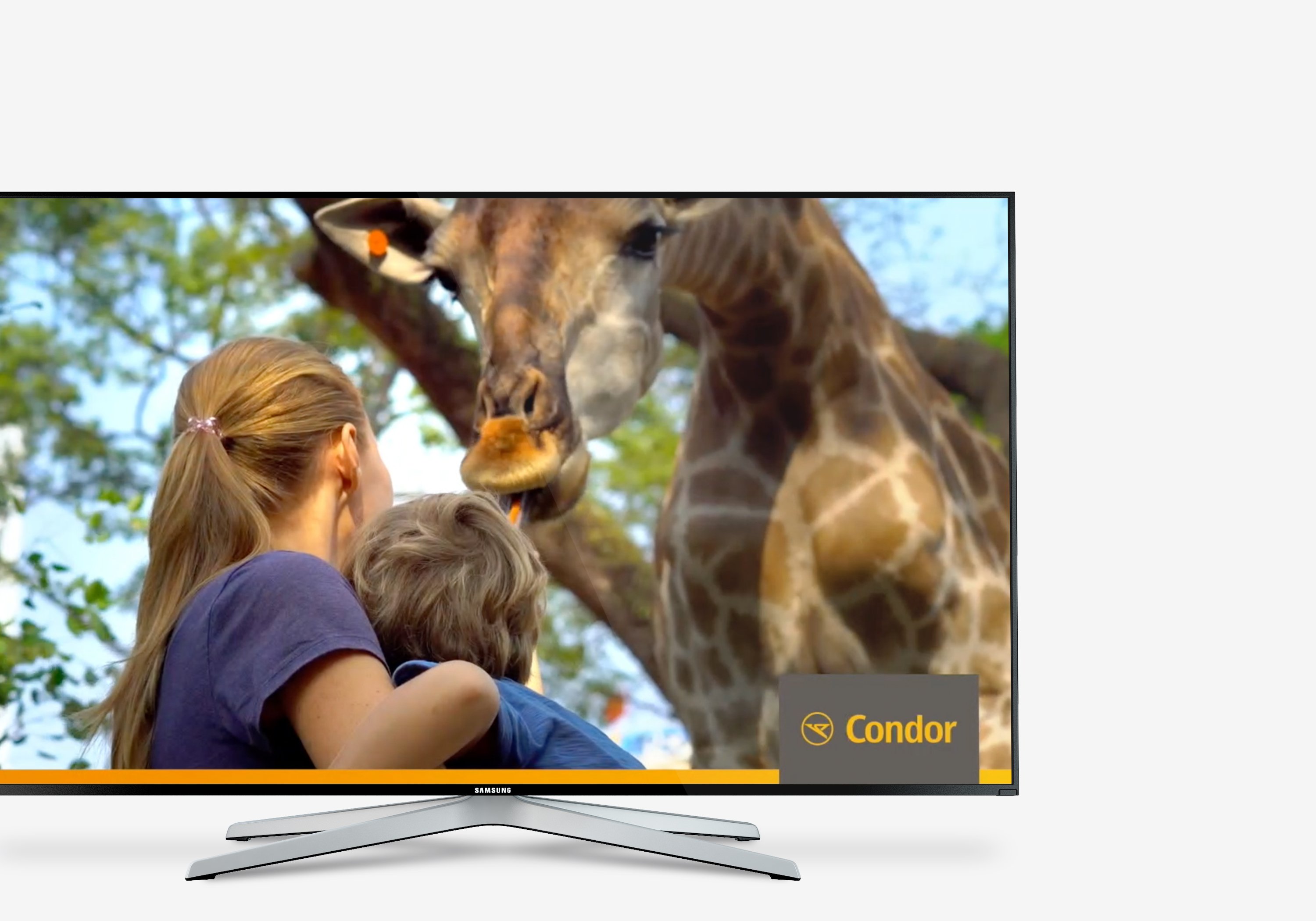 Excite Werbeagentur Frankfurt Condor Anzeige Kinder mit Giraffe